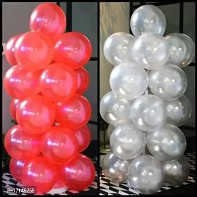 New S.S Creation Solid Premium Latex Balloons Solid Color 200 Pcs Balloon (Grey, Red Pack of 200)