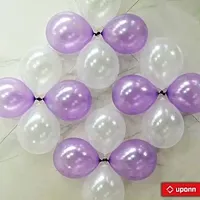 New S.S Creation Solid Premium Latex Balloons Solid Color 200 Pcs Balloon (Purple, White Pack of 200)-thumb1