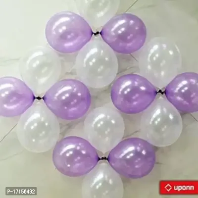 New S.S Creation Solid Premium Latex Balloons Solid Color 200 Pcs Balloon (Purple, White Pack of 200)-thumb2