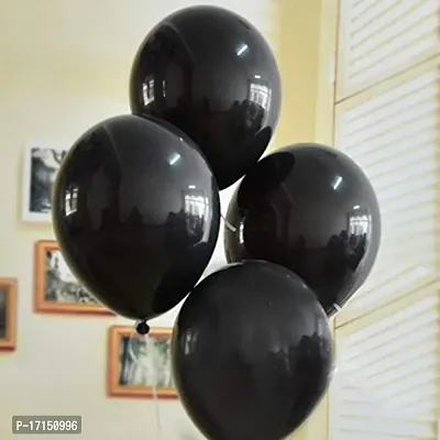 New S.S Creation Solid Premium Metallic Balloon (50+50+50+50=200 Pcs) For Birthday and party Balloon(Black, Pack of 4)-thumb3