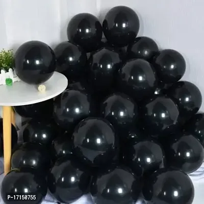 New S.S Creation Solid Premium Latex Balloons Solid Color 100 Pcs Ballonon Balloon (Black, Pack of 100)-thumb2