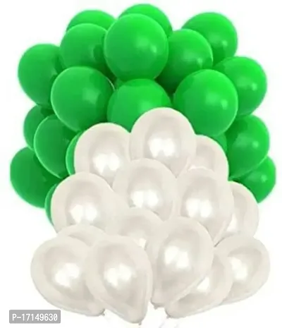 New S.S Creation Solid Premium Latex Balloons Solid Color 200 Pcs Balloon (Green, White Pack of 200)