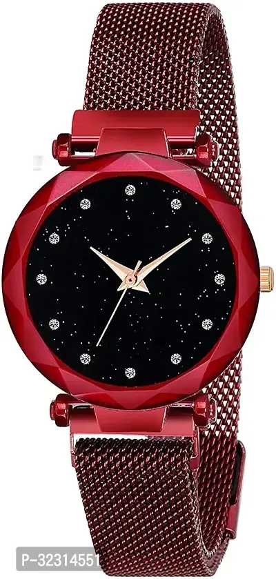 Stylish Red Metal Analog Watches For Women-thumb0