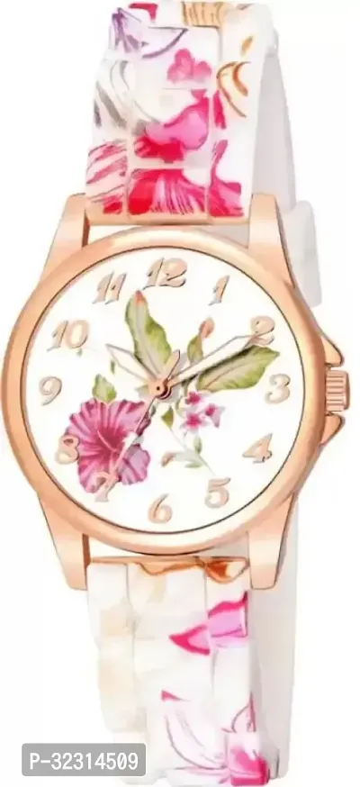 Stylish Pink Synthetic Leather Analog Watches For Women-thumb0