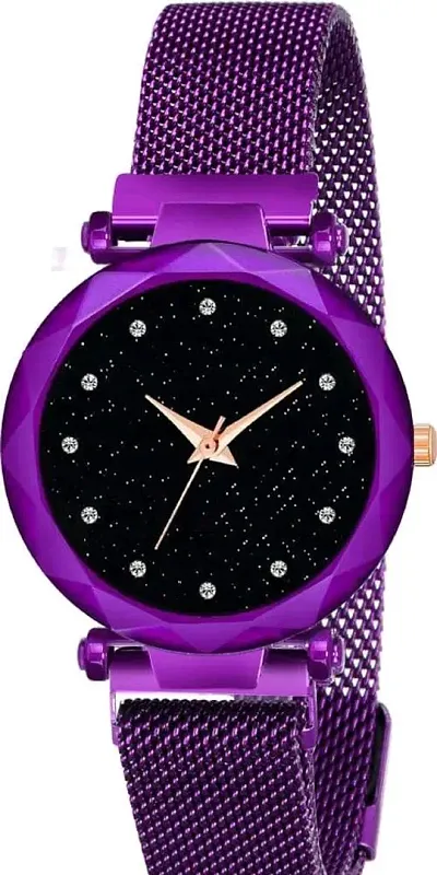 12 Diamond Dial Magnet Watch For Girls Women