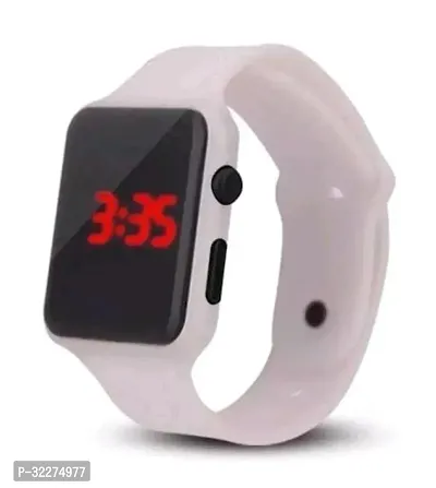 Stylish White Rubber Digital Watch For Women