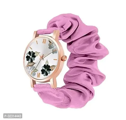 Stylish Pink Fabric Analog Watches For Women-thumb0