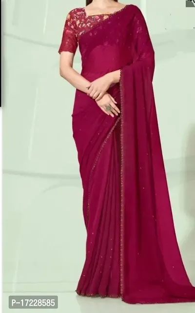 Fancy Chiffon Saree with Blouse Piece for Women