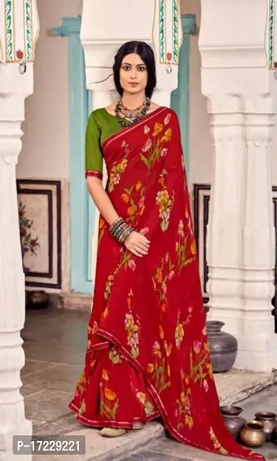 Fancy Chiffon Saree with Blouse Piece for Women