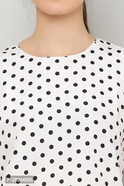 Artista Girl Womens Georgette Round Neck Regular Fit Printed Top  Bottom Set (White  Mustard)-thumb3