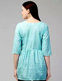 Elegant Blue Cotton Chikankari Tunic For Women-thumb3