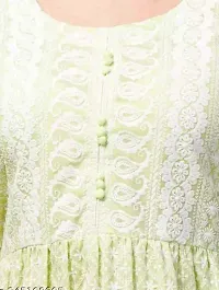 Elegant Green Cotton Chikankari Tunic For Women-thumb1