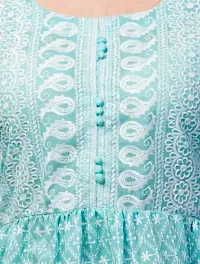 Elegant Blue Cotton Chikankari Tunic For Women-thumb1