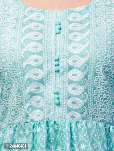 Elegant Blue Cotton Chikankari Tunic For Women-thumb2