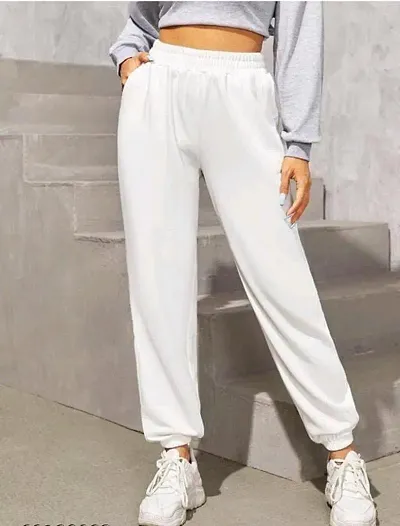 Elegant Blend Solid Trousers For Women