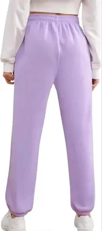 Elegant Purple Cotton Blend Solid Trousers For Women-thumb1