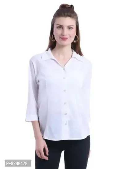 Classic Crepe Solid Shirt for Women-thumb0