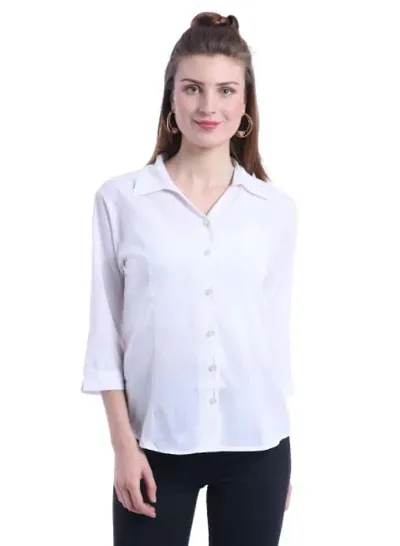 Classic Crepe Solid Shirt for Women