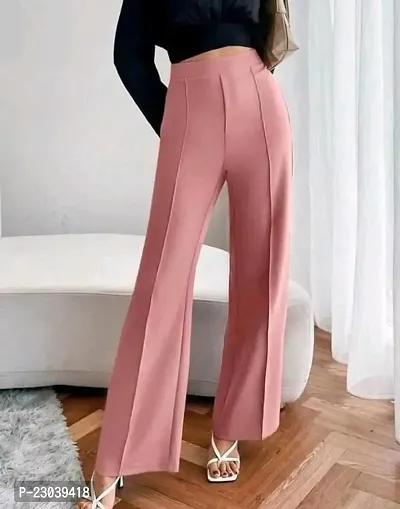 Trending Elastic Waist  Superior Women Pant (Peach)