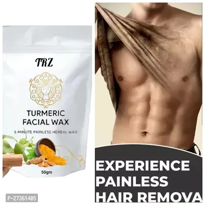 INSTANT  100% PURE TURMERIC WAX FACIAL - 5 MIN PAINLESS HERBAL WAX POWDER For Men And Women-thumb0