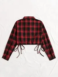 Maroon Checked Shirt Women's-thumb1