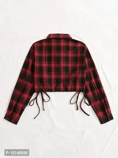 Maroon Checked Shirt Women's-thumb2