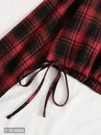 Maroon Checked Shirt Women's-thumb4