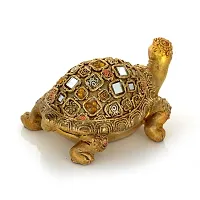 FengShui Wish Fulfilling Tortoise Statue with glittering golden colour (11 X 85 X 75 cm)-thumb2