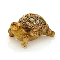 FengShui Wish Fulfilling Tortoise Statue with glittering golden colour (11 X 85 X 75 cm)-thumb1