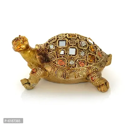 FengShui Wish Fulfilling Tortoise Statue with glittering golden colour (11 X 85 X 75 cm)