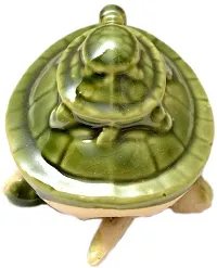 FengShui Ceramic Floating Tortoise Family (7 x 11 x 6 cm, Grey)-thumb1