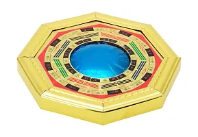 FengShui Multicolour Bagua Mirror-B For Positive Energy For wall / door decor protection (10 x 10 x 15,Blue+ Golden)-thumb2