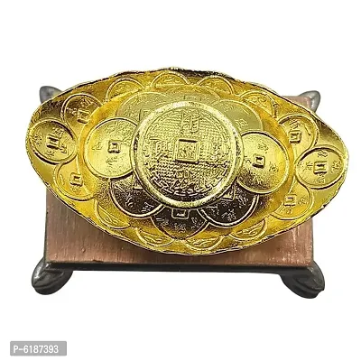 FengShui Golden Money Boat with stand For Fortune Luck and Wealth(6 x 35 x 5 cm,Golden)-thumb3