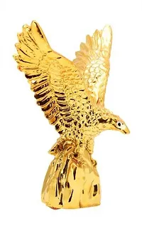 FengShui Polyresin Flying Golden Eagle Symbolizes Success/Showpiece (9 x 3 x 10 cm,Golden)-thumb2