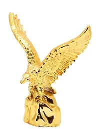 FengShui Polyresin Flying Golden Eagle Symbolizes Success/Showpiece (9 x 3 x 10 cm,Golden)-thumb1
