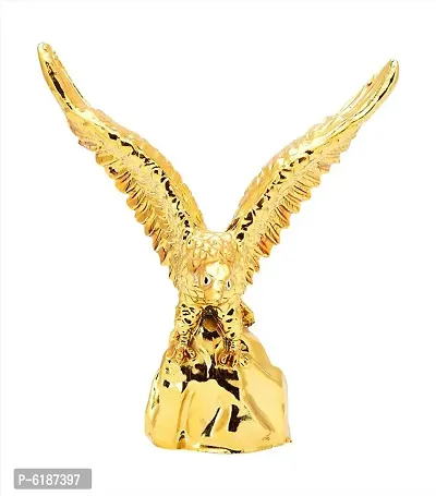 FengShui Polyresin Flying Golden Eagle Symbolizes Success/Showpiece (9 x 3 x 10 cm,Golden)-thumb0