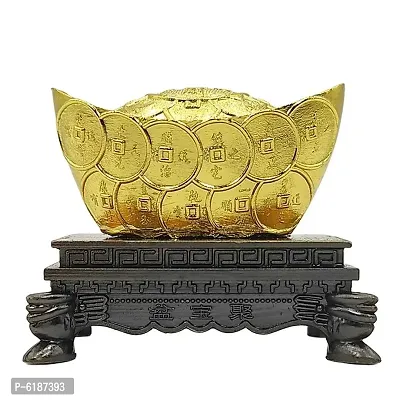 FengShui Golden Money Boat with stand For Fortune Luck and Wealth(6 x 35 x 5 cm,Golden)-thumb4
