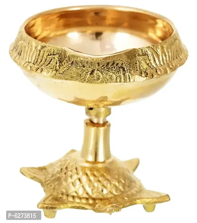 Brass Diya On Tortoise For Puja-thumb0