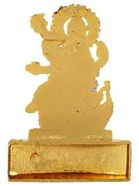 Golden Plated Goddess Saraswati Idol Statue Items Showpiece and Lord of Wealth for Temple and Home Decor-thumb2