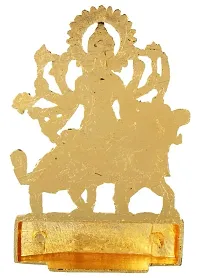 Golden Plated Goddess Durga Idol Statue for Temple and Home Deacute;cor (5 x 1 x 7 CM) Golden-thumb2