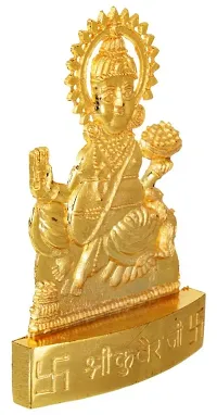 Golden Plated Lord Kuber Idol Showpiece for Temple and Home Decor-thumb1