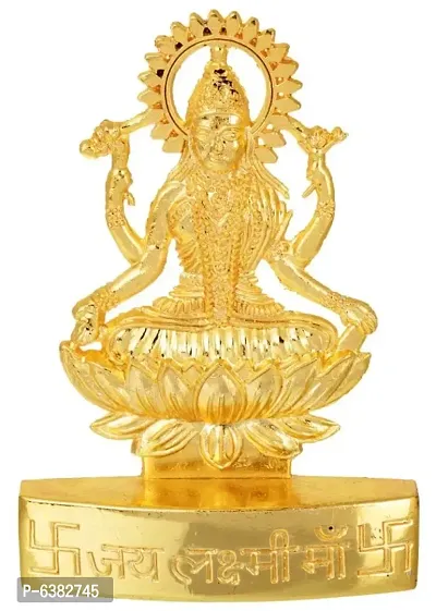 Golden Plated Goddess Laxmi Idol Showpiece Statue for Temple