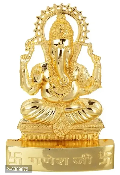 Zinc Lord Ganesh Plated Idol Showpiece Statue For Temple-thumb0