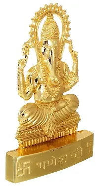 Golden Plated Lord Ganesh Idol Showpiece Statue For Temple-thumb1