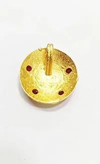Metal Sun Face Charm Pendant with Ruby Colour Stone Pendent Locket for Unisex Pack of 3 Pcs (2 x 2 x 0.5 Cm) Golden.-thumb1