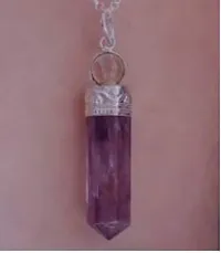 Natural Healing Stone for Reiki Amethyst Stone Pencil Pendant for Unisex for a Peaceful (3 x 0.5 x 1 Cm) Blue.-thumb1