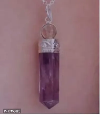 Natural Healing Stone for Reiki Amethyst Stone Pencil Pendant for Unisex for a Peaceful (3 x 0.5 x 1 Cm) Blue.-thumb2