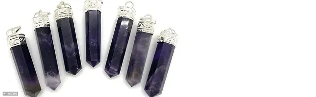 Natural Healing Stone for Reiki Amethyst Stone Pencil Pendant for Unisex for a Peaceful (3 x 0.5 x 1 Cm) Blue.-thumb3