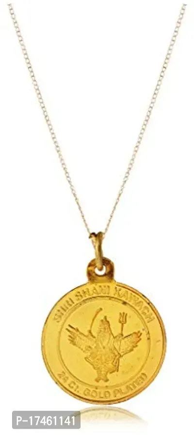 Shani Kawach Gold Plated Brass Pendant for Men and Women