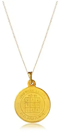 Shani Kawach Gold Plated Brass Pendant for Men and Women-thumb1